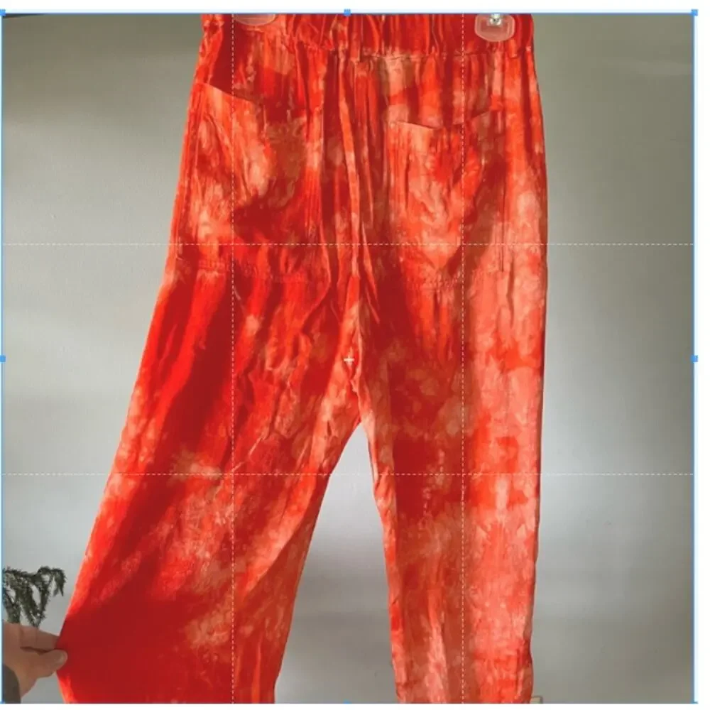 Raquel Allegra set, tie dyed matching pants shirt set,  ripple satin USA